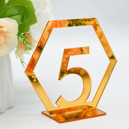 

TANGNADE Three Dimensionals Gold And Silver Acrylic Wedding Digital Table Number Card Table Seat Card Mirror Table Ornaments