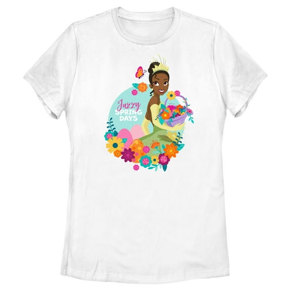 Women's Disney Tiana Jazzy Spring Days Graphic Tee White 2X Large