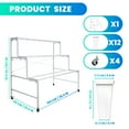 thumbnail image 3 of LINJI 2 Pcs White Frame Flower Display Stand - 3-Tier Wrought Iron Plant Stand with 12 Square Barrels for Florist and Gardening, 3 of 6