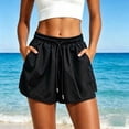 thumbnail image 2 of Qgtaibl Womens Plus Size Athletic Shorts Elastic Waist Drawstring Running Shorts with Pockets Summer Lightweight Loose Fit Workout Shorts for Gym Yoga Black L, 2 of 5