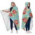 thumbnail image 2 of Wearable Blanket,Pioneer Flower Floral Print Pattern Hooded Wearable Flannel Blanket for Adults & Teens with Buckle,Winter Poncho Shawl Wrap Cape,50"x60", 2 of 5