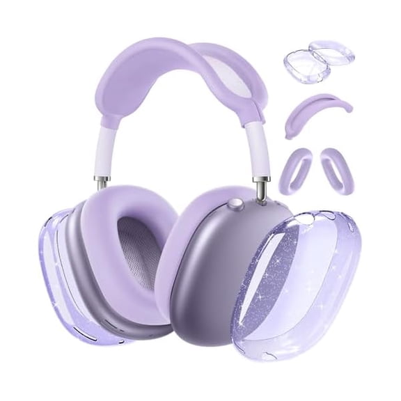 Eryueer compatible with AirPods Max case Cover,Anti-Scratch Ear Pad Case Cover/Ear Cups Cover/Headband Cover compatible with AirPods Max. Clear Soft TPU and Silicone,Skin Scratch Proof.