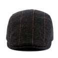 thumbnail image 2 of YVNAURA Men’s Vintage Newsboy Cap Herringbone Tweed Flat Baker Boy Hat 8 Panel Black Grey Wool Blend Gatsby Cap Soft Warm Adjustable Golf Driving Ivy Hat Gift for Men, Navy,One Size, 2 of 7