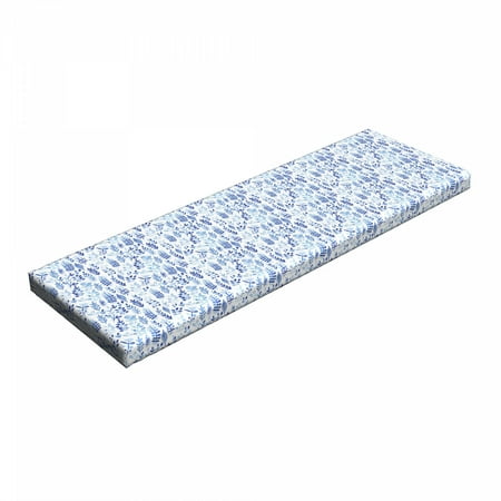 

Blue and White Bench Pad Watercolor Style Herbs Fresh Nature Meadow Field Pattern HR Foam Cushion with Decorative Fabric Cover 45 x 15 x 2 Violet Blue Baby Blue by Ambesonne