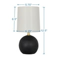 thumbnail image 2 of Mainstays 12.5” Mini Black Wood Ball Table Lamp with White Fabric Shade, 2 of 5