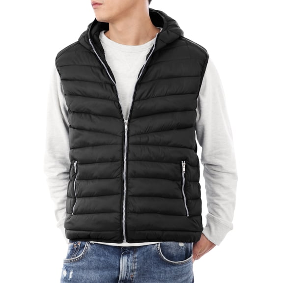 Ma Croix Mens Ultra Light Puffer Down Hooded Vest Polyester Padded Packable All Season Vest