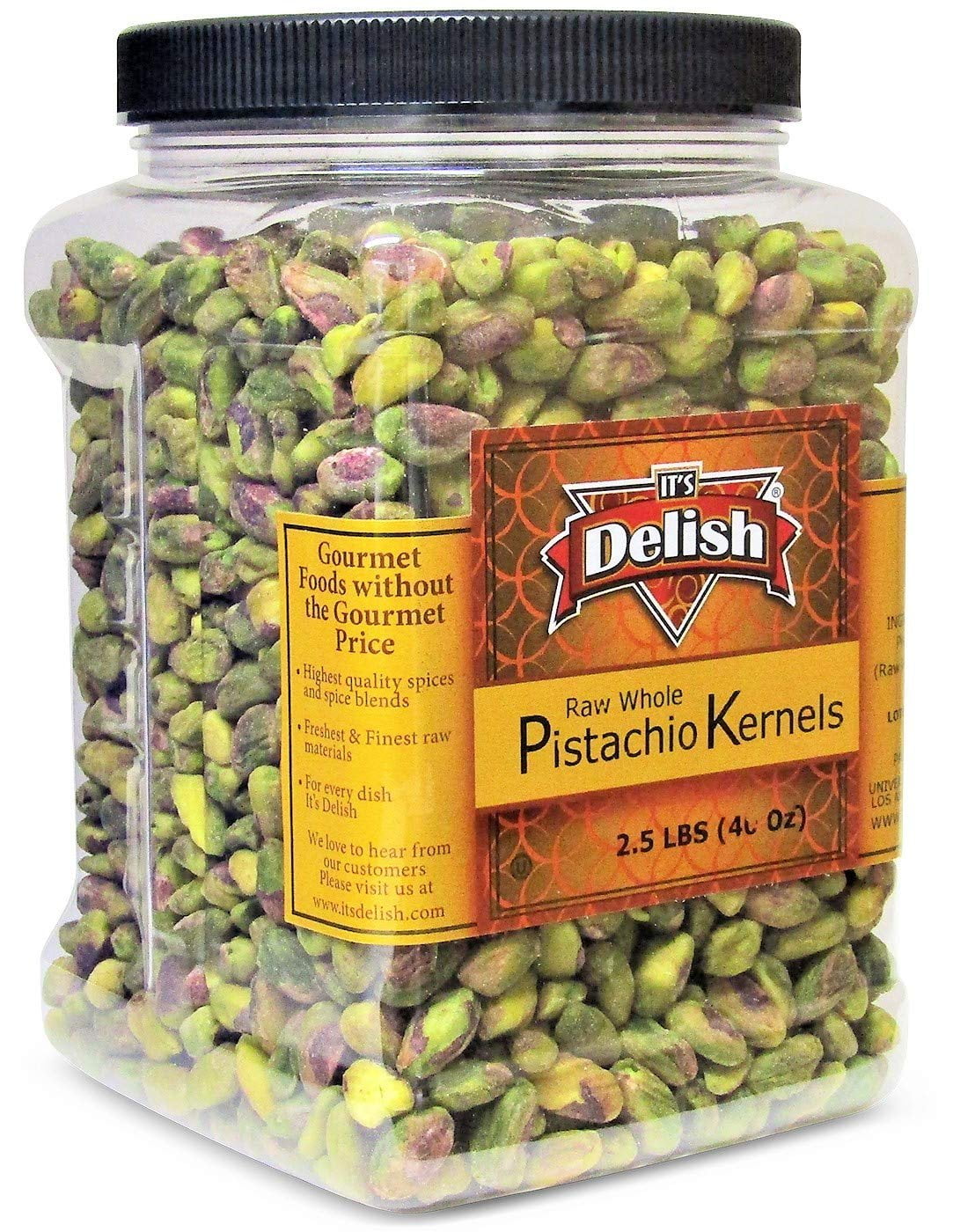 Premium California Raw Shelled Pistachios Kernels by Its Delish, 2.5