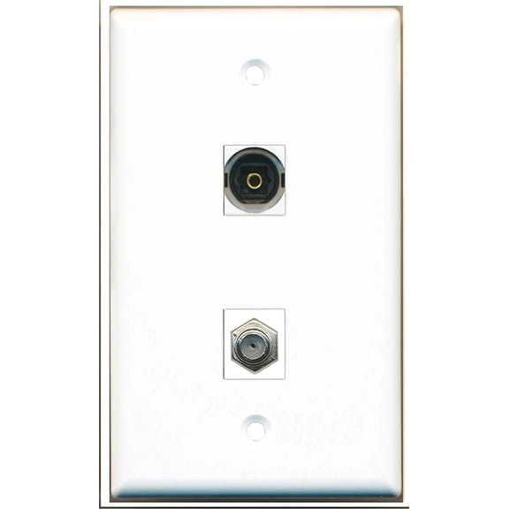 Ultra Spec Cables WPC - 1 Port Coax 1 Port Toslink Wall Plate Flat