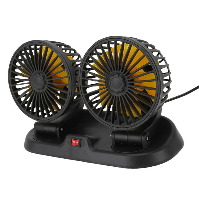 Ventilador De Coche USB De Doble Cabezal, Ventilador De Refrigeración Portátil Para Coche, 2 Velocidades De Viento Para Camiones, RV, Sedanes, Barcos, Autobuses