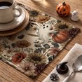 thumbnail image 5 of Sm:)e Jack-O'-Lantern Ghost Floral Halloween Placemats Set of 4, 12x18 Inch Holiday Table Mats for Indoor Outdoor Party Dining Decoration, 5 of 7