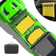 Shadeidea Jeep Gladiator Sun Shade JT 4 Door Top Sunshade, Front & Rear (2-Pieces) - Yellow Mesh Screen Wrangler Cover, UV Blocker with Grab Bag Pouch (2018 - Current) - 10 Years Lasting