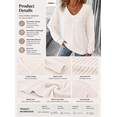 thumbnail image 3 of DOKOTOO Sweaters for Women Knit Hollow Out Crochet Sweater Lightweight V Neck Long Sleeve Fall Pullover Tops, 3 of 10