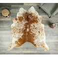 thumbnail image 5 of Genuine Leather Cowhide Brown Salt And Pepper Area Rug, 5x7 ft, 5 of 5