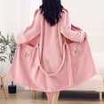 thumbnail image 4 of Ynynloco Women Shawl Plush Fleece Kimono Robes Bathrobe Soft Sleepwear V-neck Casual Ladies Loungewear Housecoat with Pockets, 4 of 9