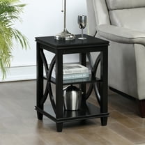 Convenience Concepts Florence 24" x 16" End Table with Shelves, Black