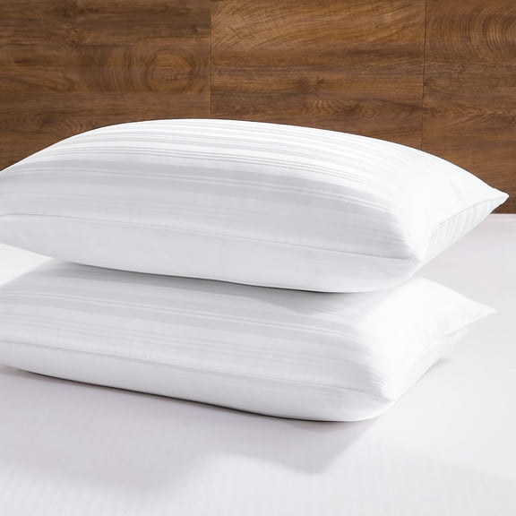 Goose Feather and Down Pillows Queen Size Set of 2, Hotel Collection Bed Pillows 20x28 Inches, Feather Down Pillows for Back Stomach Side Sleepers, White