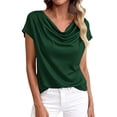 thumbnail image 2 of Only Moment Summer Tops for Women V Neck Spring Summer Button Shirts 2026 Dressy Casual Business Blouses Business Casual Outfits for Women Green,2XL, 2 of 9