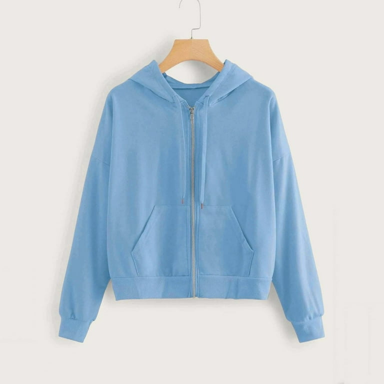 adviicd Cropped Hoodie Women's Y2k Vintage Full Zipper Zip