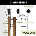 thumbnail image 6 of Homacer Brushed Nickel Single Track Bypass Sliding Barn Door Hardware Kit, for Two/Double Doors, 12ft Long Flat Track, Classic Design Roller, Heavy Duty, for Interior Use, 6 of 8