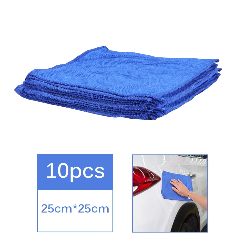10pcs 25* 25cm Microfibre Cleaning Auto Car Detailing Soft Cloths Wash Towel 