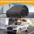 thumbnail image 2 of Unique Bargains Car Cover Waterproof All Weather Sun Rain Protection Full Exterior Cover for Vauxhall Corsa 1993-2023 210D-PU Black with Reflective Strips, 2 of 6