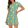 thumbnail image 1 of Xecao Chemise de Nuit Ample pour Femmes, Manches Courtes, Imprimé Décontracté, 1 of 6