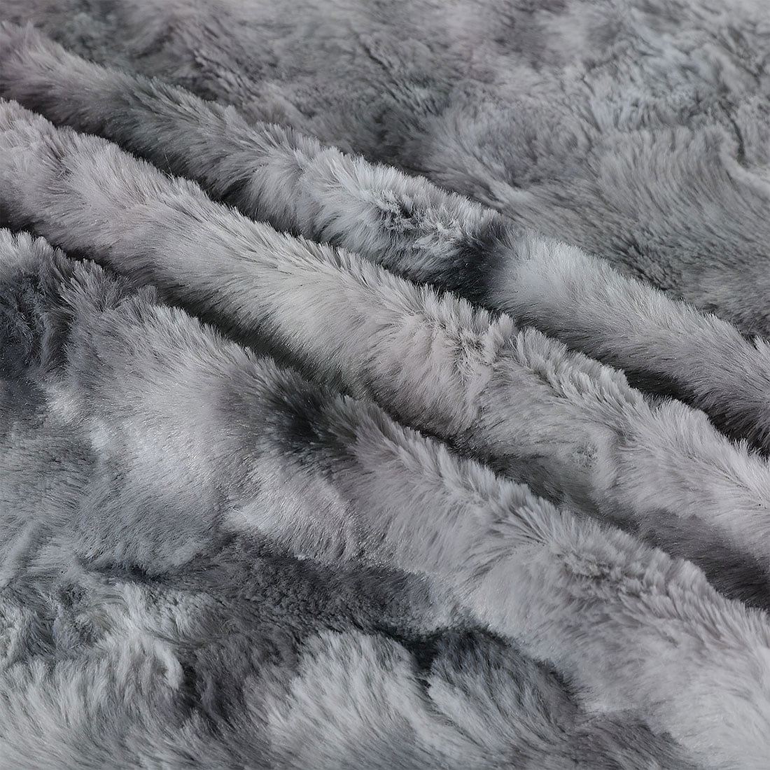 Unique Bargains Faux Fur Shaggy Sherpa Throw Blanket, 50" x 60", Slate Gray