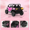 thumbnail image 4 of BeesClover 24V Electric Ride on Dump Truck for Kids, 2-Seater 4WD Remote Control Car with Electric Dump Bed & Shovel, LED Lights, Music Player, Max Speed 5Mph, 4 of 8