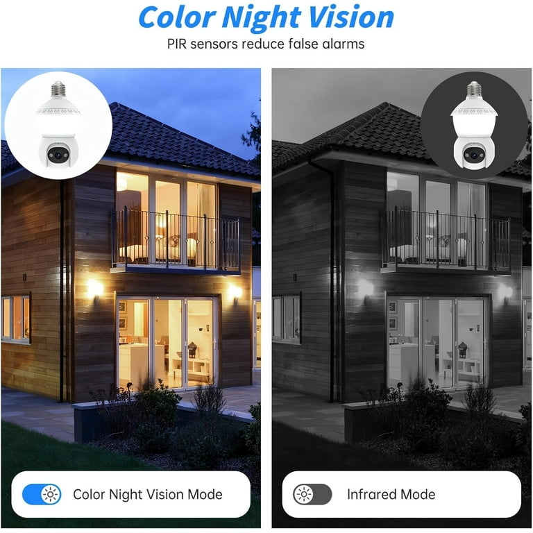 Light Bulb Security WIFI 2K Security Cameras
