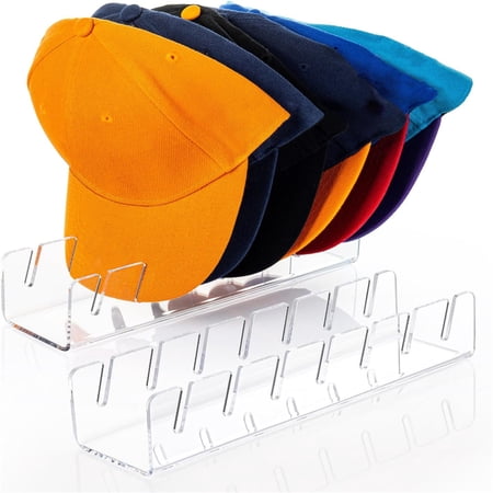 Hat Storage Organizer - Clear Acrylic Baseball Cap Holder, No-Install Hat Display Rack for Closet, Bedroom, Office