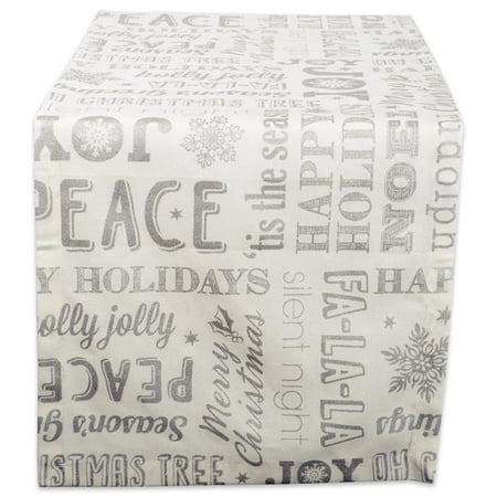 

Design Imports 14 x 108 in. Silver Christmas Collage Table Runner