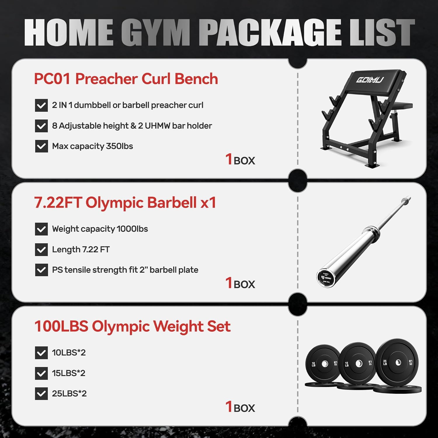 Goimu Preacher Curl Bench, Seated Arm Isolated Barbell Dumbbell Bicep Station, Adjustable Bicep Curl Machine with 3 Bar Holders,Dumbbell Holder for Home Gym