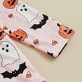 thumbnail image 3 of Baby Girls Halloween Outfits Pumpkin Long Sleeve Romper Bodysuit and Corduroy Suspender Skirt Overall Dress Set Newborn Fall Clothes, 3 of 8
