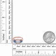 thumbnail image 4 of Gem Stone King 18K Rose Gold Plated Silver Moissanite and Persian Blue Moissanite 3 Stone Engagement Ring for Women (3.40 Cttw, Gemstone, Cushion 8MM, Size 5), 4 of 5