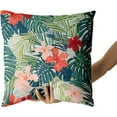 thumbnail image 4 of Summer Tropical Leaves Pillow Covers 18x18 Set of 2, Monstera Palm Leaf Flower Pillow Cushion Cases, Green Plant Hawaiian Pink Red Floral Throw Pillows Cover Decor Gifts for Bed Couch Sofa Living Room, 4 of 6