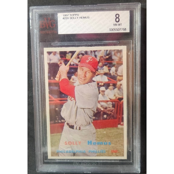 Graded 1957 Topps Solly Hemus #231 BVG 8 Baseball Card