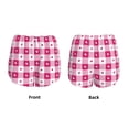 thumbnail image 3 of KLL Plaid Heart Pattern Shorts Women,Athletic Shorts High Waisted Running Shorts Pocket Sporty Short Gym Elastic Workout Shorts-Small, 3 of 7