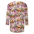 thumbnail image 3 of Xuyuer Easter 3/4 Length Sleeve Womens Tops Dressy Casual Blouses Spring Fashion 2026 Round Neck Business Trendy Tunics Top Shirts, 3 of 5