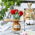 thumbnail image 4 of Planta en maceta con rosas hechas a ganchillo, Yoojee, color rojo, regalo de San Valentín, 4 of 5