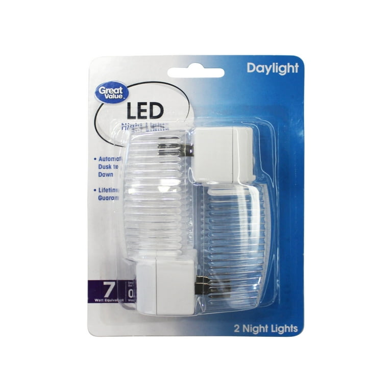 Great Value Daylight LED Manual White Night Light 1PK 