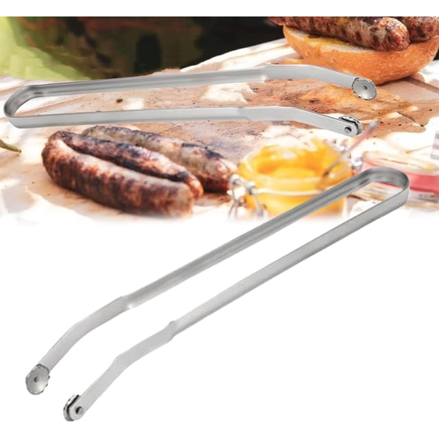 Pinzas para girar salchichas para asador de acero inoxidable 38 cm