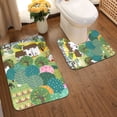 thumbnail image 2 of Honeii Garden Farm Pattern Bathroom Anti-Skid Pad Bathroom Mat Vintage Seamless Pattern Not-Slip Toilet Rug Set, 2 of 6