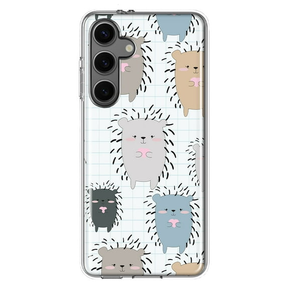 Mundaze - Case for Samsung Galaxy S24 Slim Shockproof Hard Shell Soft TPU Heavy Duty Protective Phone Cover - Cute Hedgehogs
