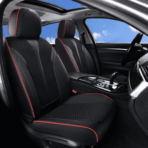 Coverado Luxury Car Seat Covers, 2 Seats Stylish Design Seat Protectors, Universal Fit for Most Cars, Black&Red