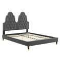 thumbnail image 3 of Modway Alexandria Tufted Performance Velvet Twin Platform Bed in Charcoal, 3 of 10