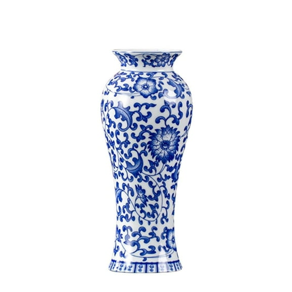 Vintage Blue and White Porcelain Vase Ceramic Vase for Home Decor, Retro Crac N8