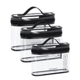 thumbnail image 1 of Neceser BAGSMART aprobado por la TSA, paquete de 3 unidades, maquillaje transparente, negro, 1 of 6