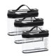 thumbnail image 1 of Neceser BAGSMART aprobado por la TSA, paquete de 3 unidades, maquillaje transparente, negro, 1 of 6