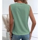thumbnail image 4 of Camisa sin mangas de encaje Blusa Color liso Escote en V Blusa hueca para mujer Dama Citas Verano Verde XL, 4 of 6
