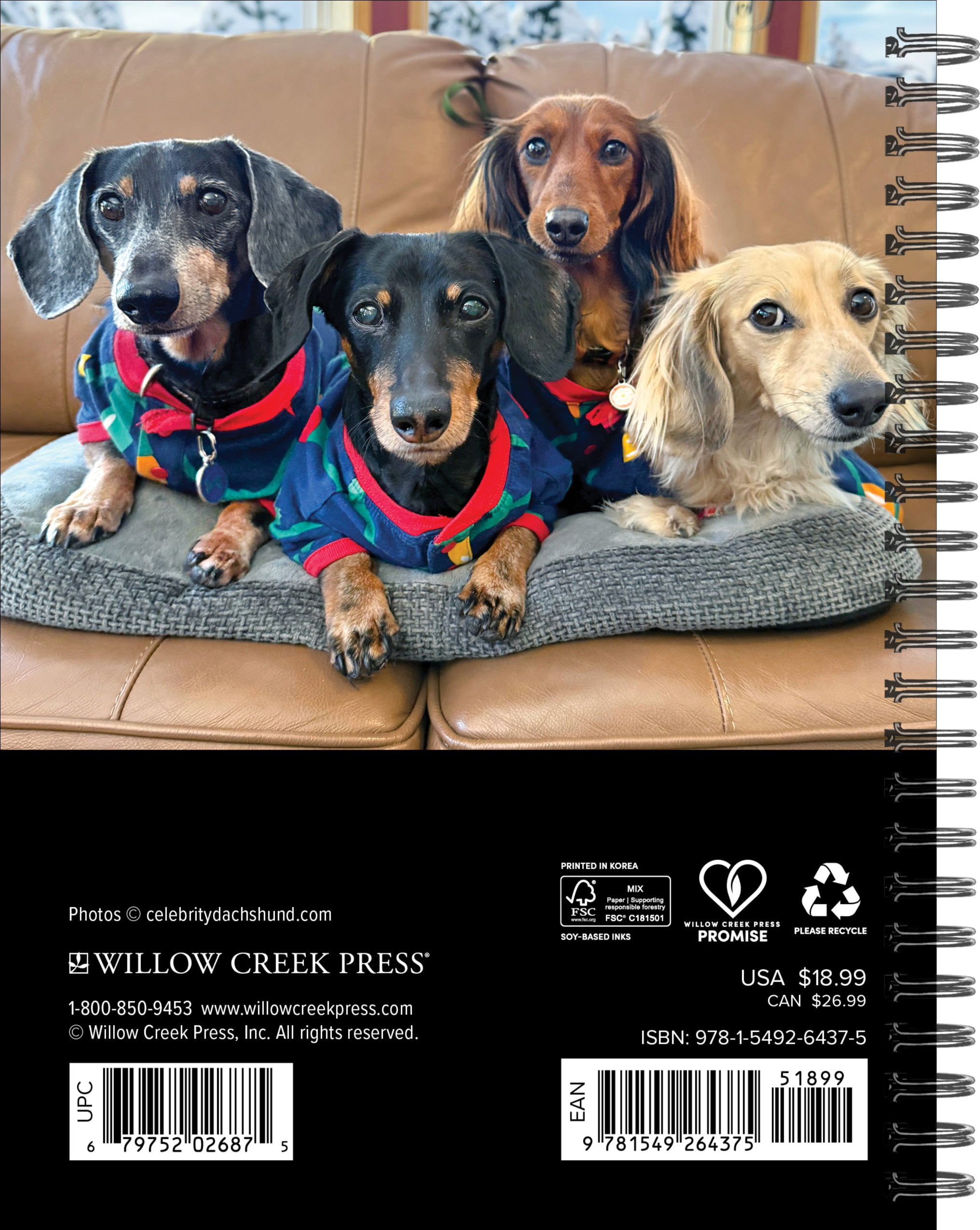 Willow Creek Press, Crusoe the Celebrity Dachshund 2027 Engagement Calendar